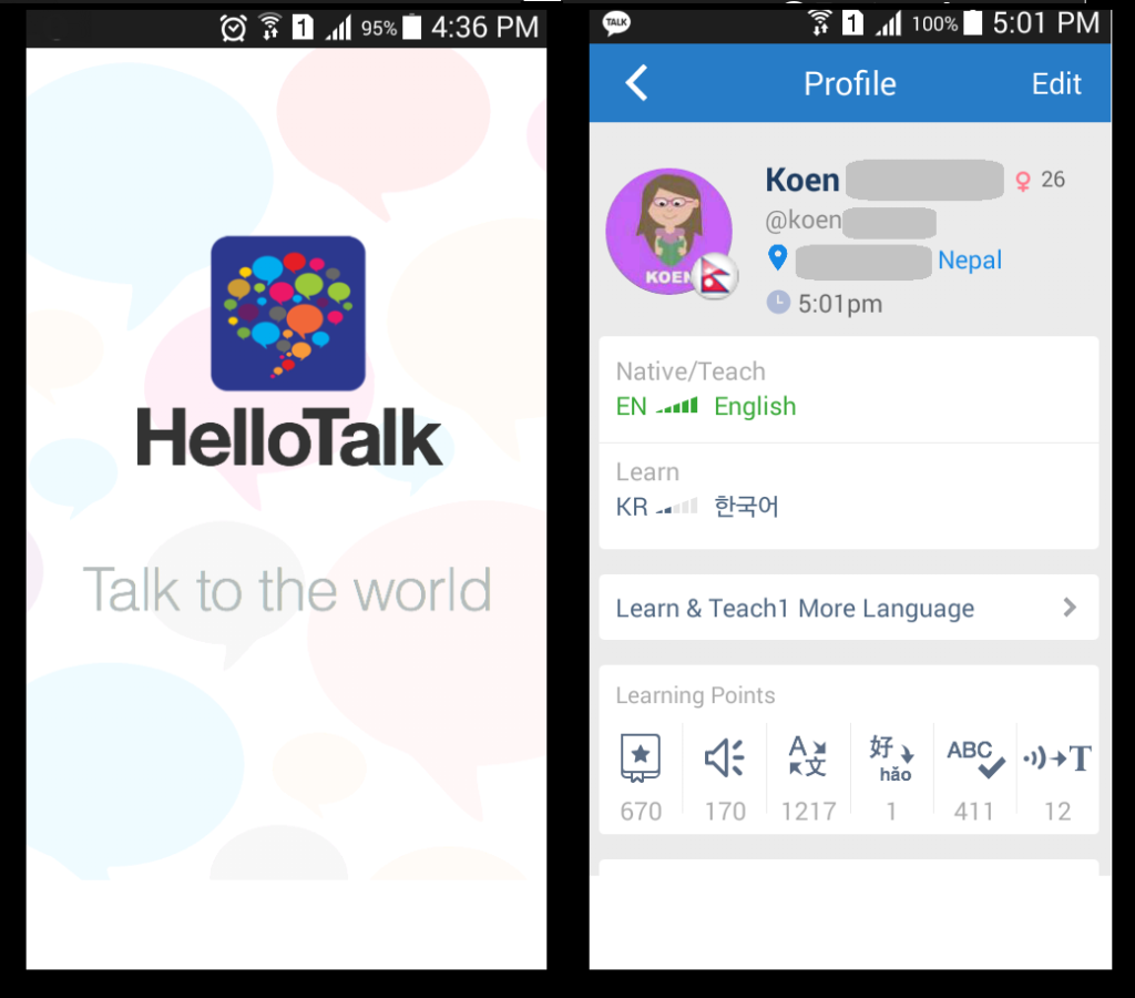app luyện nói tiếng Anh với người nước ngoài cho bé - hellotalk