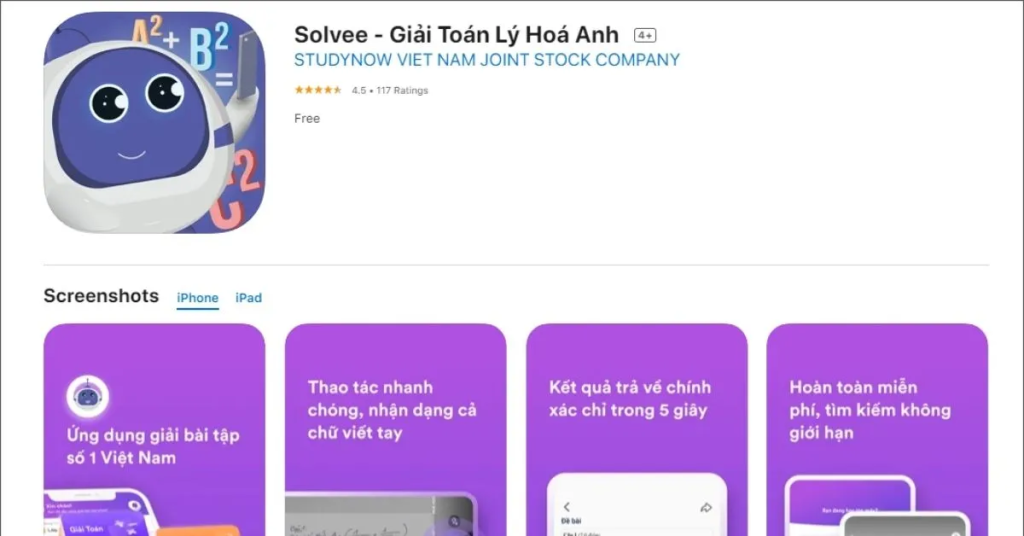 App Giải tiếng Anh Solvee