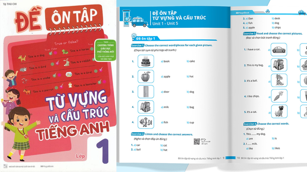 Sách Đề Ôn Tập Từ Vựng Và Cấu Trúc Tiếng Anh Lớp 1