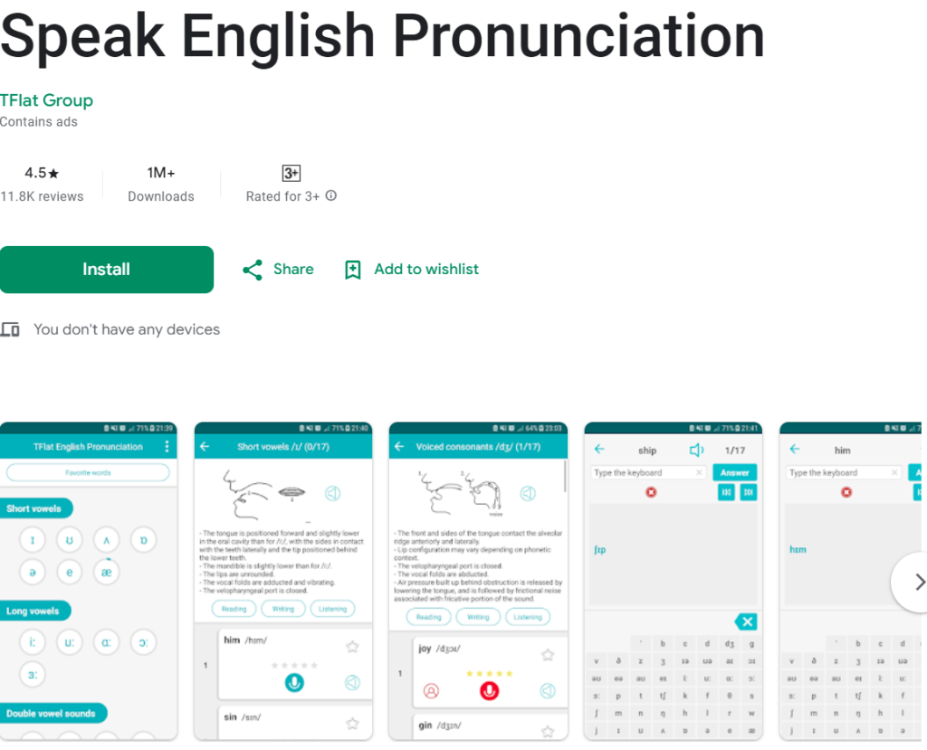 App Speak English Pronunciation