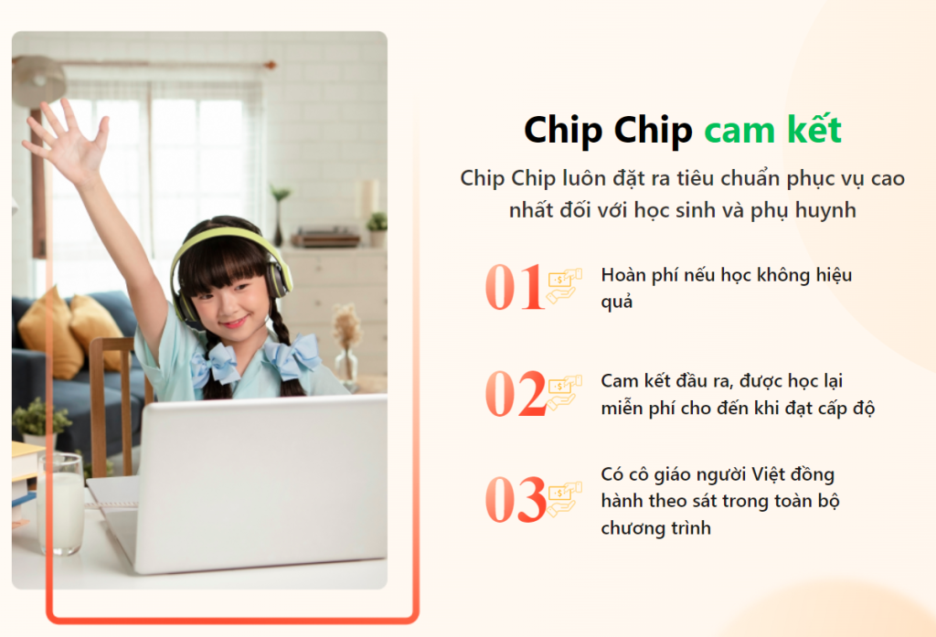 Cam kết của Chip Chip đối với học sinh và phụ huynh