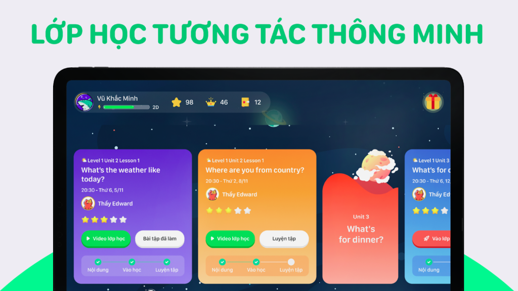 Lớp học tương tác thông minh tạo môi trường học vui và thoải mái