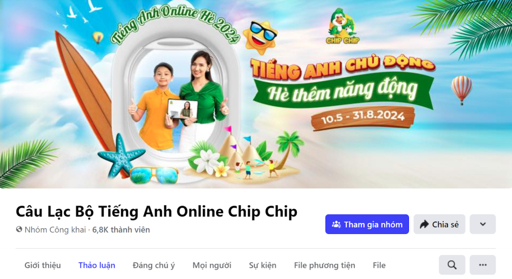 Câu lạc bộ tiếng Anh trẻ em miễn phí của Chip Chip