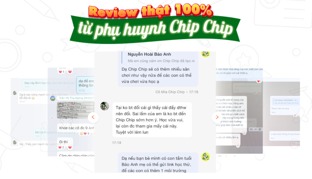 Phản hồi từ phụ huynh đã có con học tại Chip Chip 2