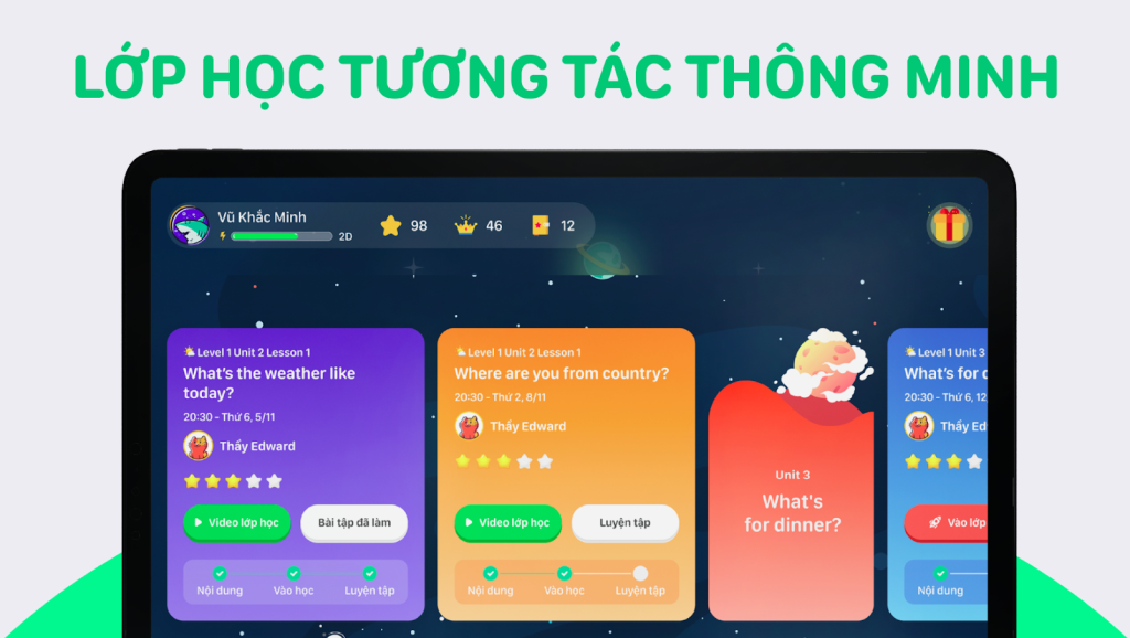 Lớp học tương tác thông minh giúp con phản xạ nhanh chóng và tự tin giao tiếp