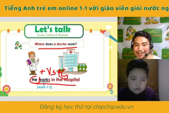 Khóa học tiếng Anh trẻ em mẫu giáo tại Chip Chip