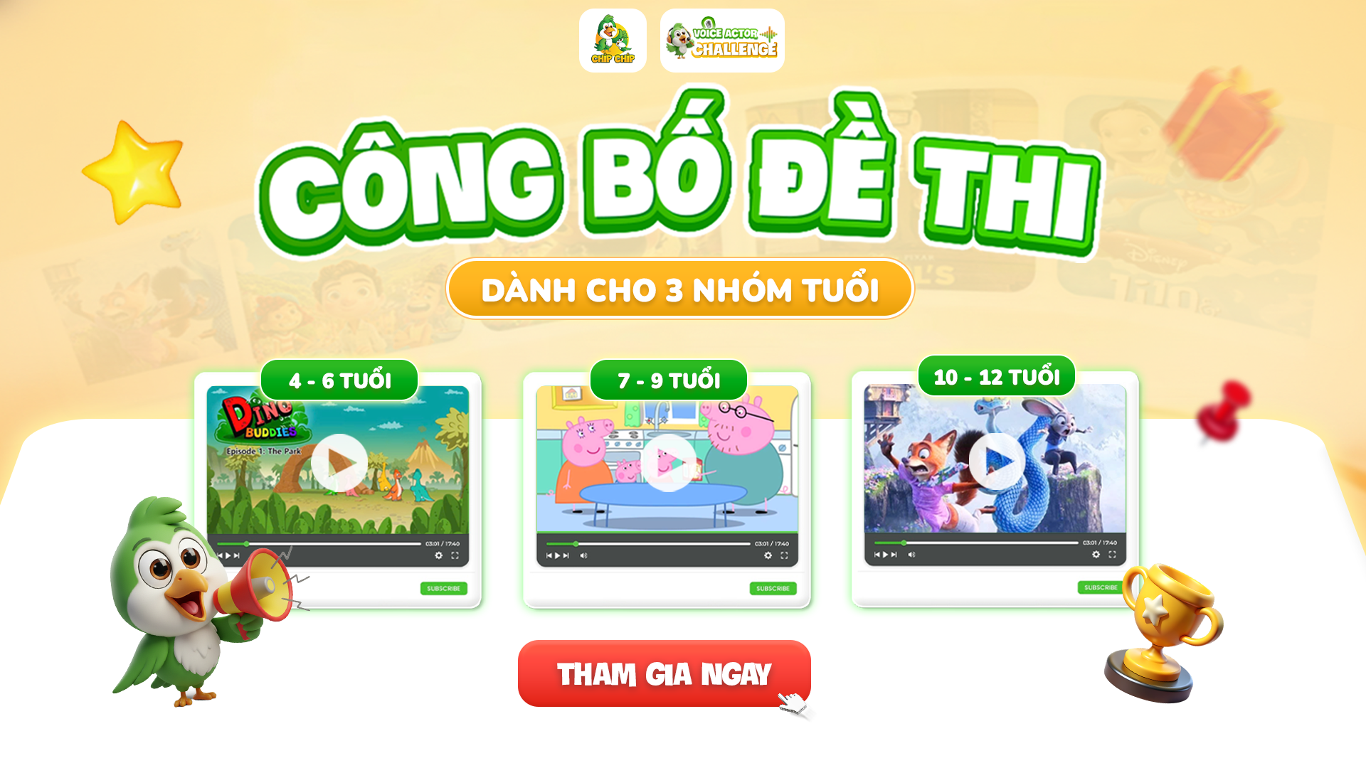 Chip Chip công bố đề thi Thử thách lồng tiếng VOICE ACTOR STAR