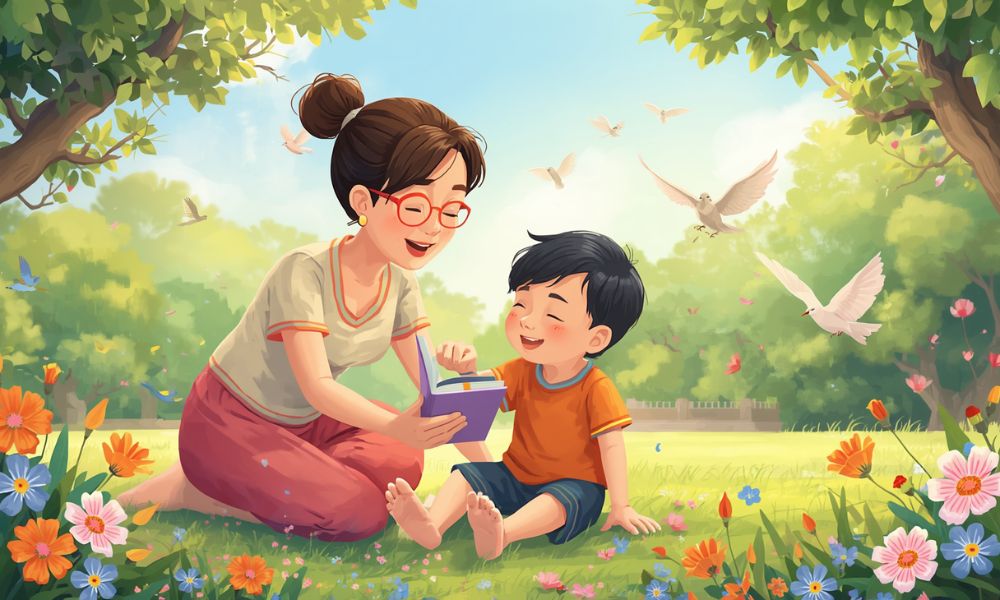 ba mẹ nghe xem tiếng Anh cùng con