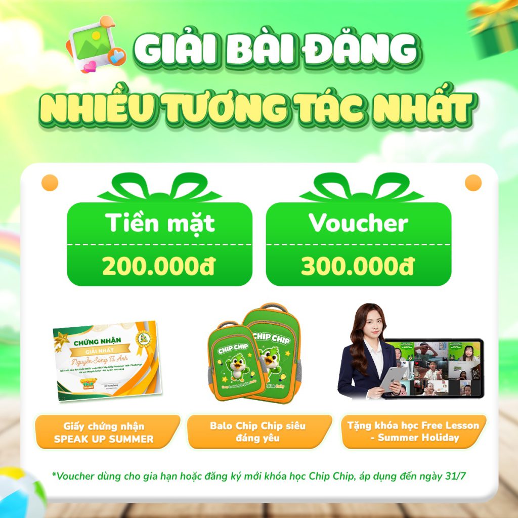 phần thưởng của giải bài đăng nhiều tương tác nhất