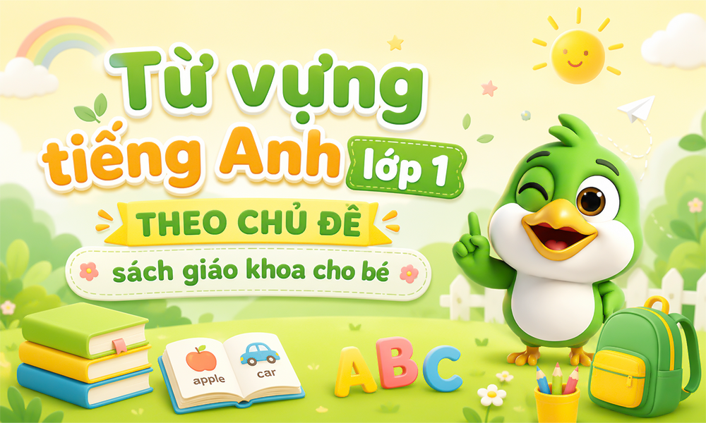 từ vựng tiếng Anh lớp 1 theo chủ đề sách giáo khoa